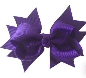 Layered Bow Clip Purple
